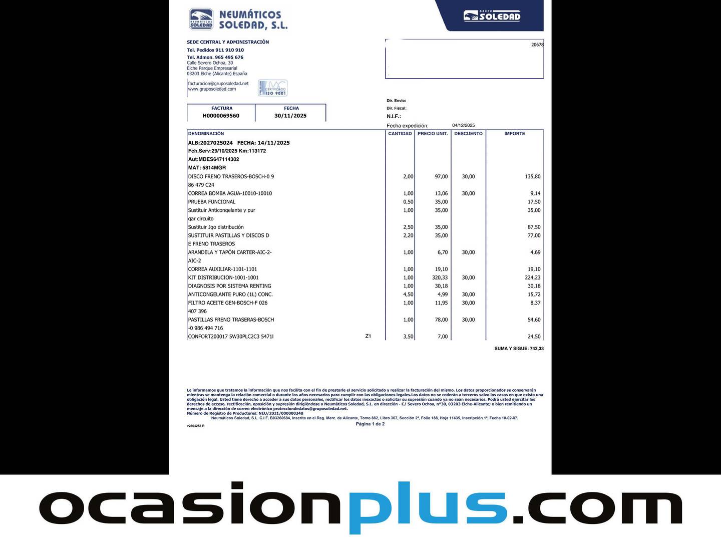 Foto del mantenimiento del Peugeot 3008 Peugeot 3008 PureTech 130 S&S Allure Pack (130 CV)