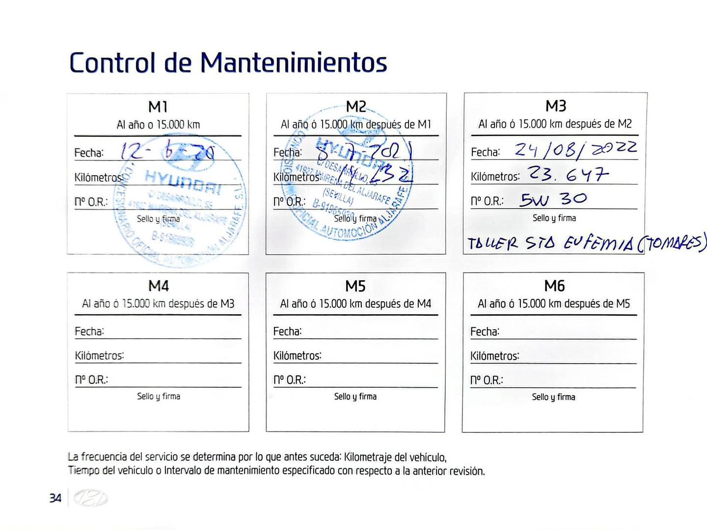 Foto del mantenimiento del Hyundai Kona Hyundai Kona 1.0 TGDI Klass 4x2 (120 CV)