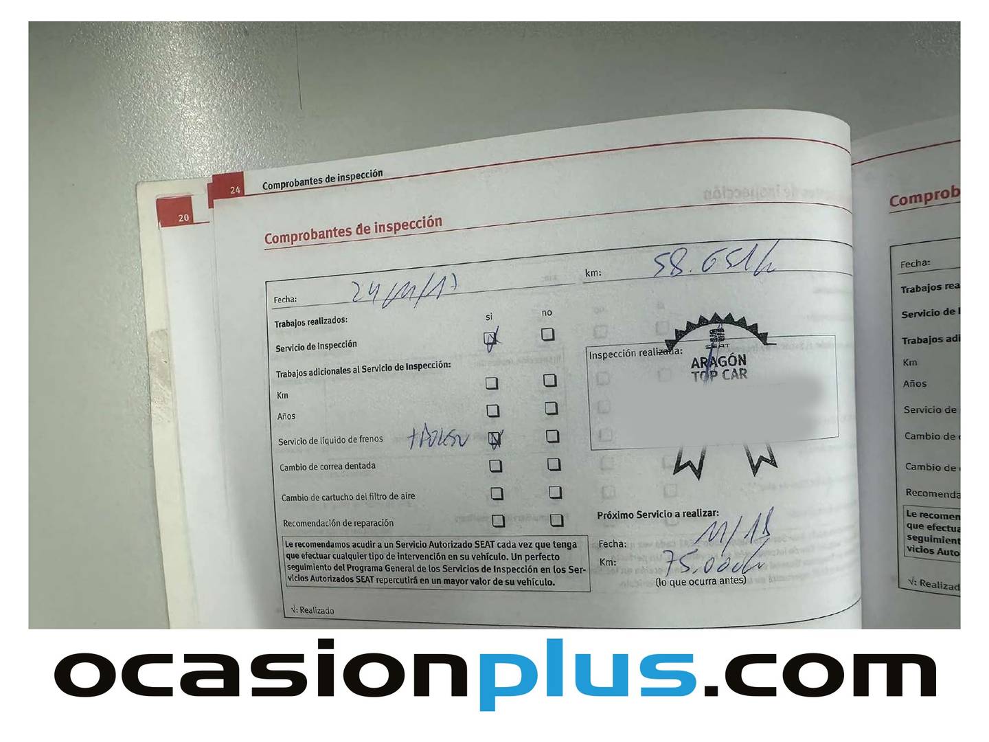 Foto del certificado del Seat Ibiza Seat Ibiza ST 1.6 TDI Sport DPF (105 CV)