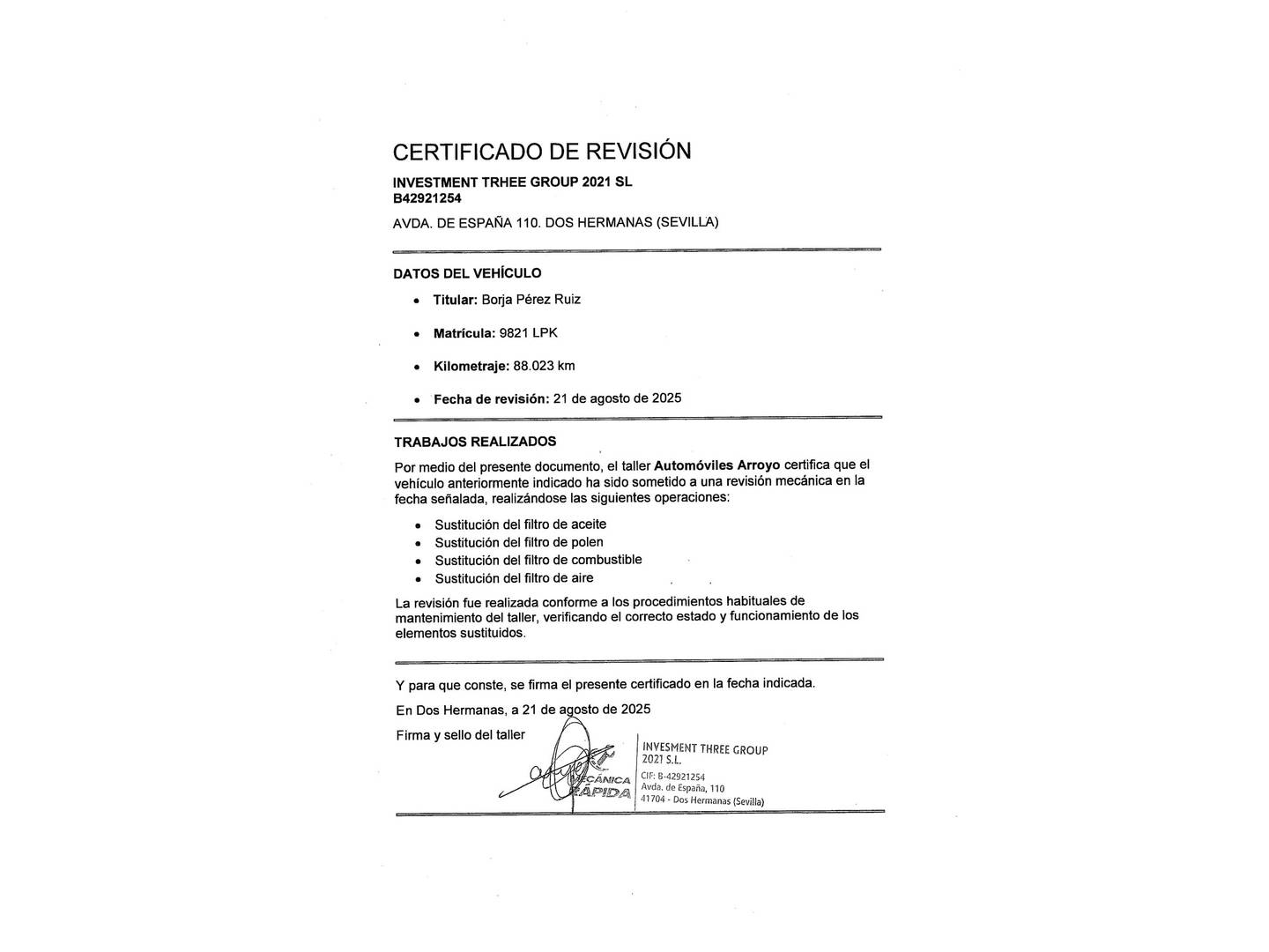 Foto del mantenimiento del Audi Q3 Sportback Audi Q3 Sportback S line 35 TDI (150 CV) S tronic Pack S-Line