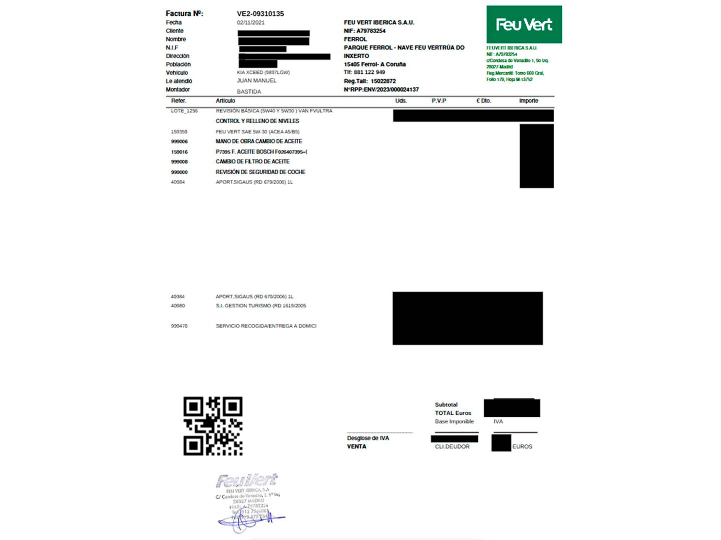 Foto del mantenimiento del KIA XCeed KIA XCeed 1.0 T-GDi Drive (120 CV)