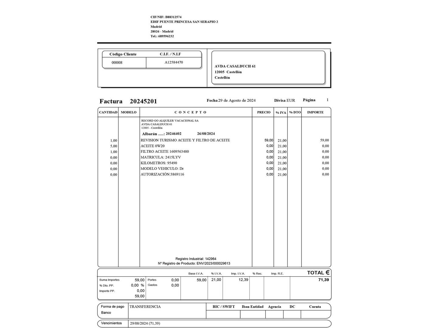 Foto del mantenimiento del DR AUTOMOBILES DR 5.0 DR AUTOMOBILES DR5 1.5 (116 CV)