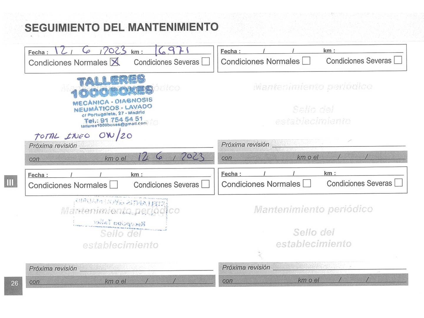Foto del mantenimiento del Peugeot Rifter Peugeot Rifter PureTech 110 Allure Standard (110 CV)