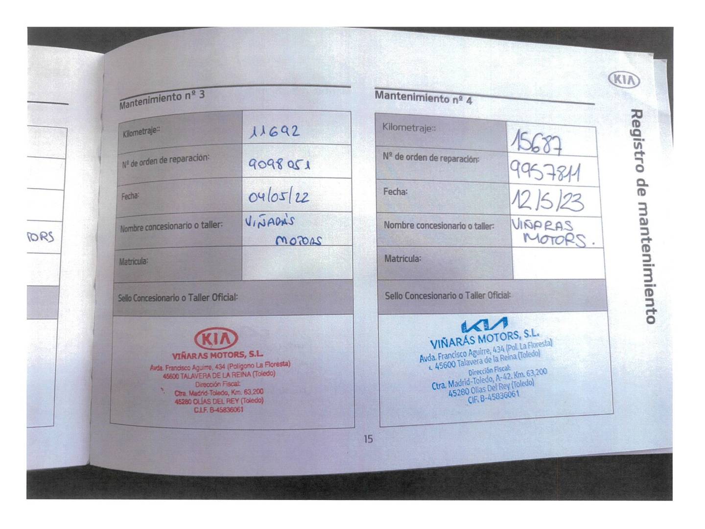 Foto del mantenimiento del KIA XCeed KIA XCeed 1.0 T-GDi Drive (120 CV)