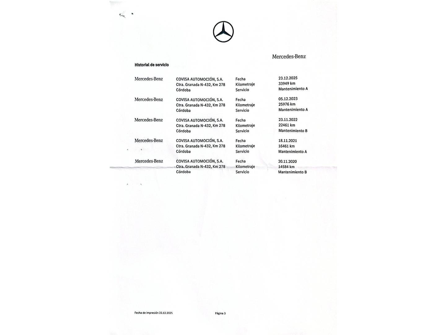 Foto del mantenimiento del Mercedes Clase C Mercedes Clase C 200 d (150 CV) Pack AMG