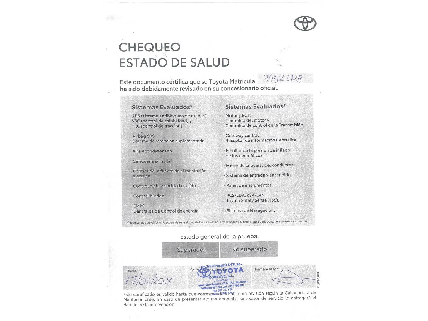 Foto del mantenimiento del Toyota Yaris Toyota Yaris 120H Active Tech (116 CV)