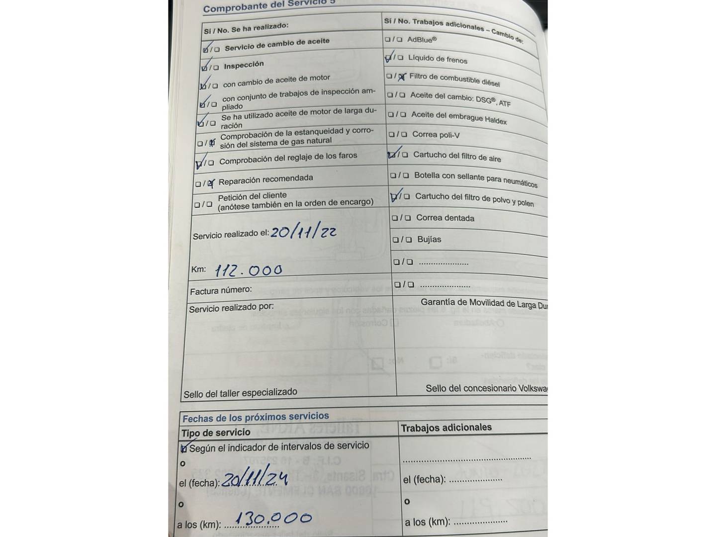 Foto del mantenimiento del Volkswagen Passat Volkswagen Passat Advance 1.6 TDI BMT (120 CV)