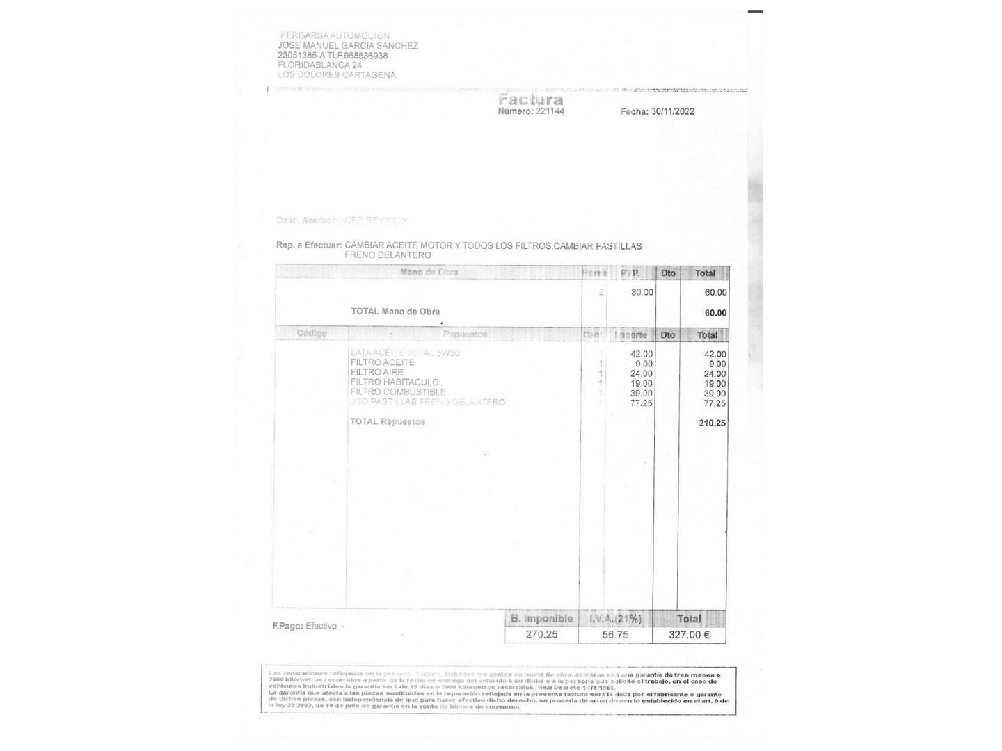 Foto del mantenimiento del Peugeot 5008 Peugeot 5008 1.5L BlueHDi S&S GT Line (130 CV)