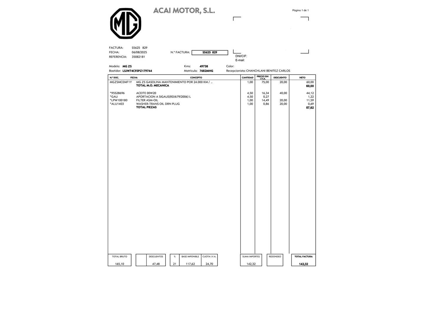 Foto MG ZS MG ZS 1.0T Luxury (111 CV)