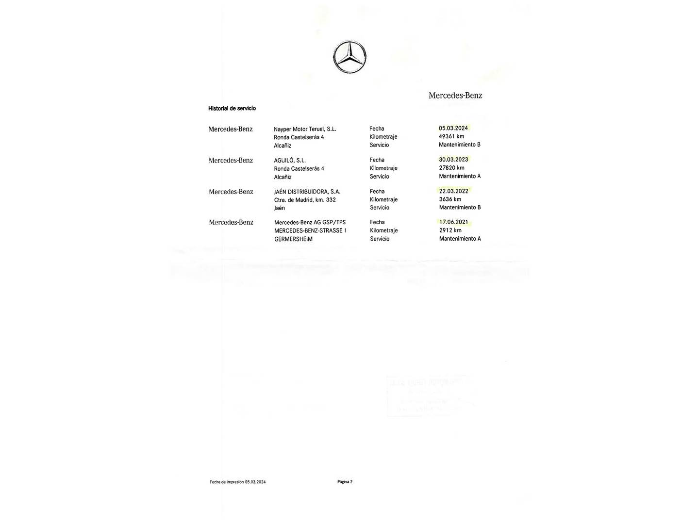 Foto del mantenimiento del Mercedes Clase C Mercedes Clase C 180 (156 CV)