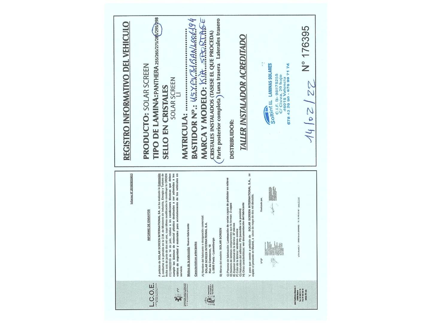 Foto del certificado del KIA Sportage Kia Sportage 1.6 T-GDi Drive 4x2 (150 CV)