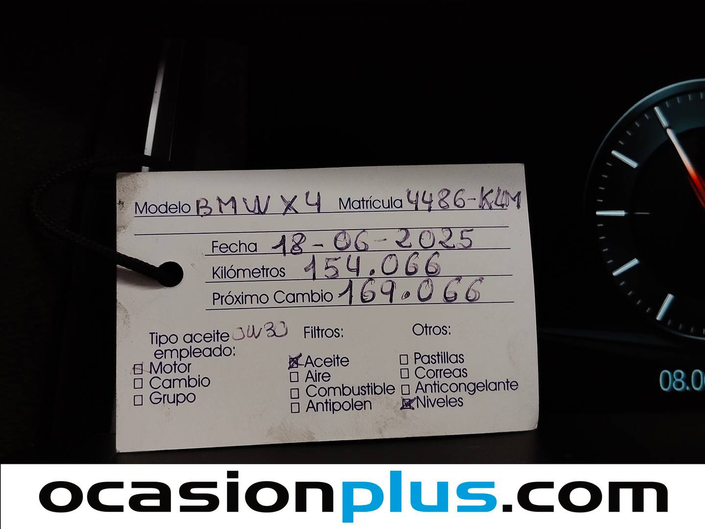 Foto del mantenimiento del BMW X4 BMW X4 xDrive20d (190 CV) Pack M