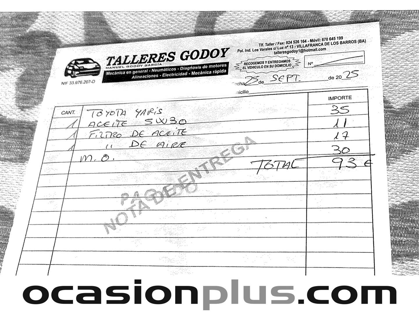 Foto del mantenimiento del Toyota Yaris Toyota Yaris 1.3 Active (99 CV)