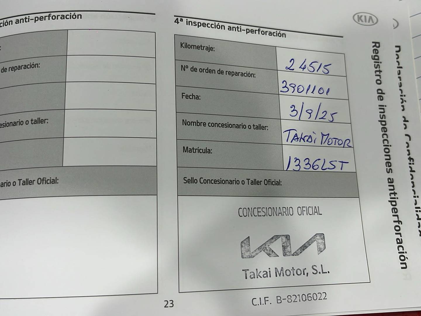 Foto del mantenimiento del KIA XCeed Kia XCeed 1.5 MHEV iMT Drive (160 CV)