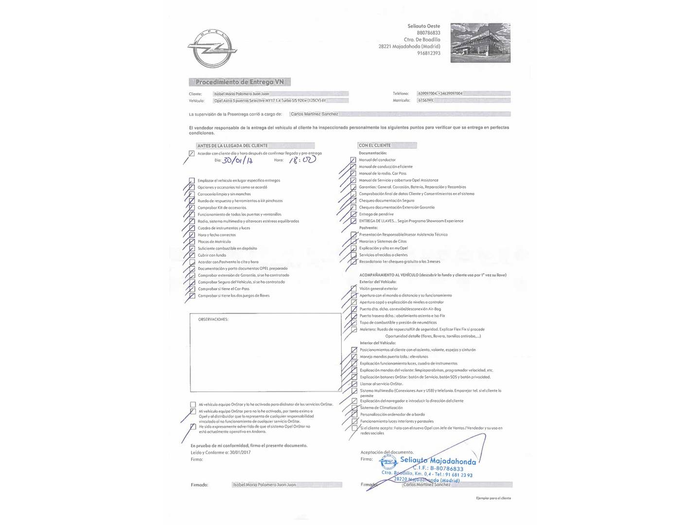 Foto del mantenimiento del Opel Astra Opel Astra 1.4 Turbo S&S Selective (125 CV)