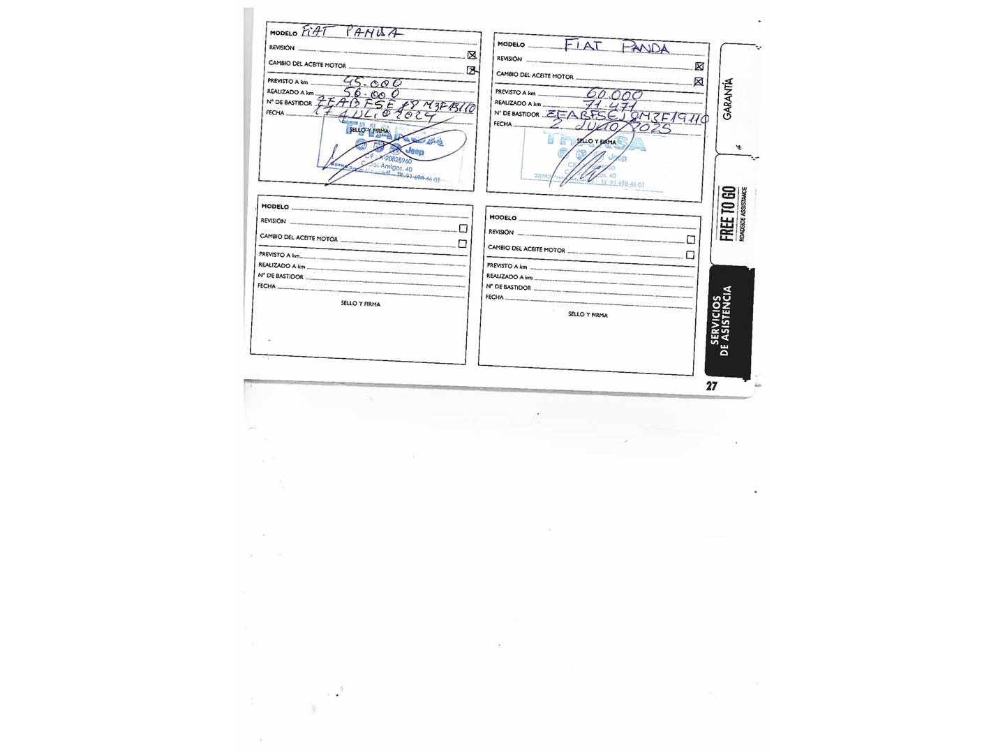 Foto del mantenimiento del Fiat Panda Fiat Panda 1.0 Hybrid Gse Sport (70 CV)
