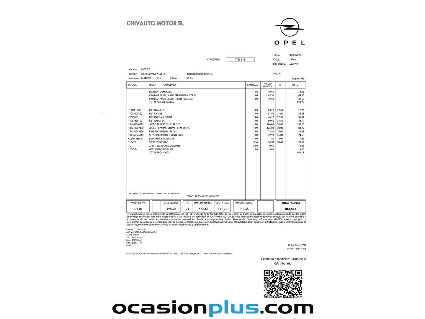 Foto del mantenimiento del BMW X2 BMW X2 sDrive18d (150 CV) Pack M