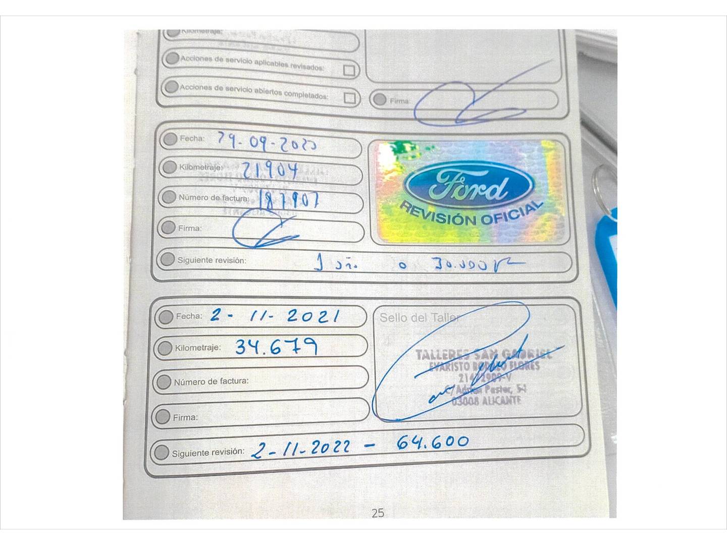 Foto del mantenimiento del Ford Tourneo Courier Ford Tourneo Courier 1.0 EcoBoost Titanium (100 CV)