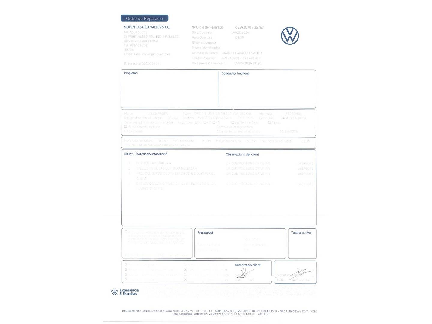 Foto del mantenimiento del Volkswagen T-Roc Volkswagen T-Roc R-Line 1.5 TSI (150 CV) DSG