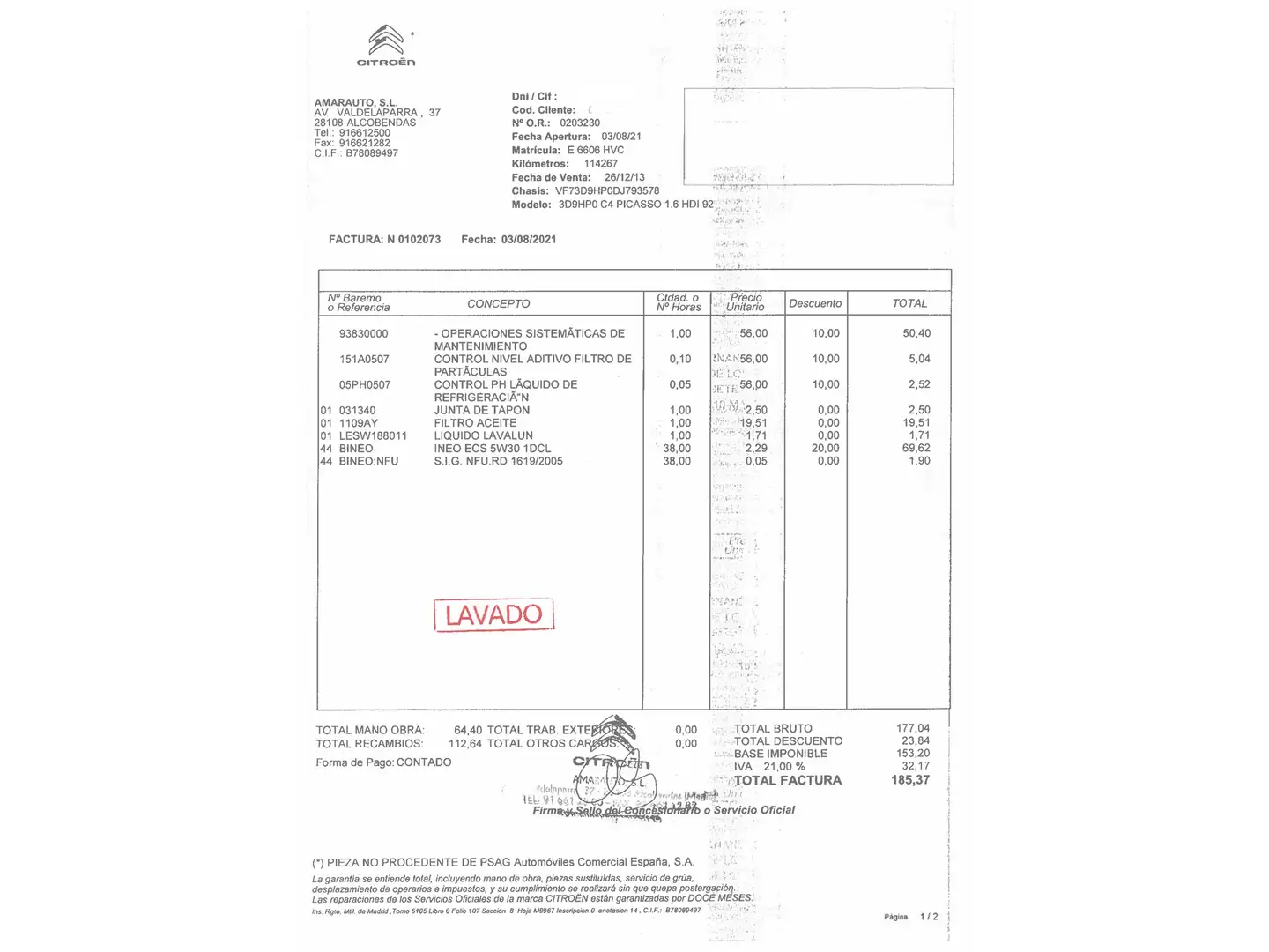 Foto Citroën C4 Picasso Citroen C4 Picasso 1.6 HDI Seduction (92 CV)