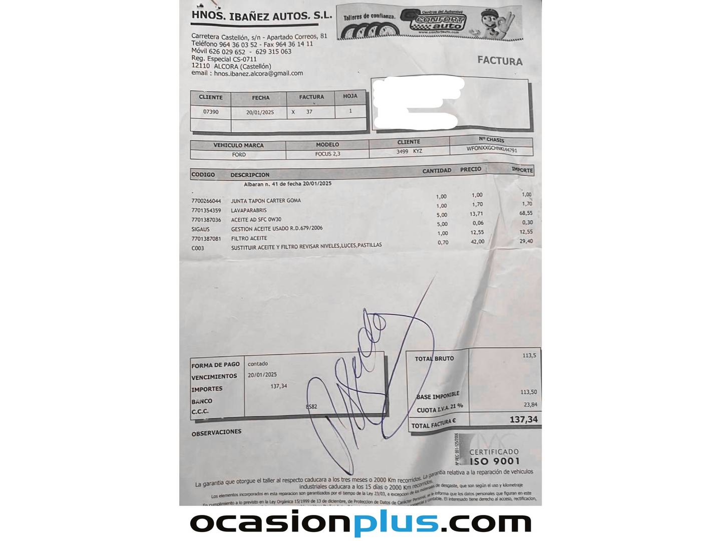 Foto del mantenimiento del Ford Focus Ford Focus 2.3 EcoBoost ST 3 (280 CV)