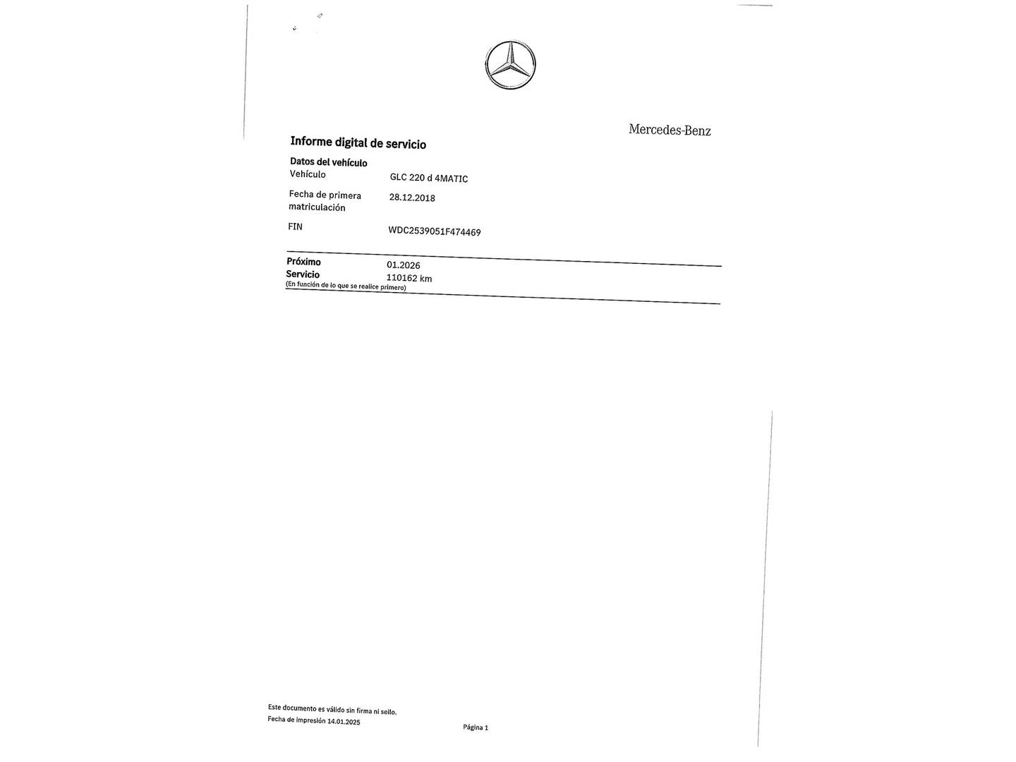 Foto del mantenimiento del Mercedes Clase GLC Mercedes GLC 220 d 4Matic (170 CV)