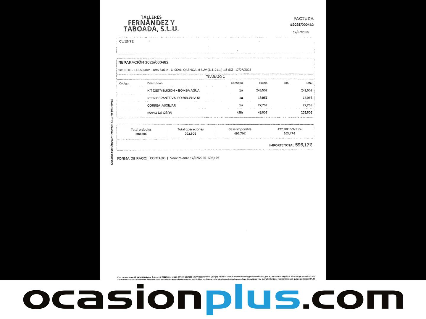 Foto del mantenimiento del Nissan QASHQAI Nissan Qashqai dCi 115 N-Connecta (115 CV)