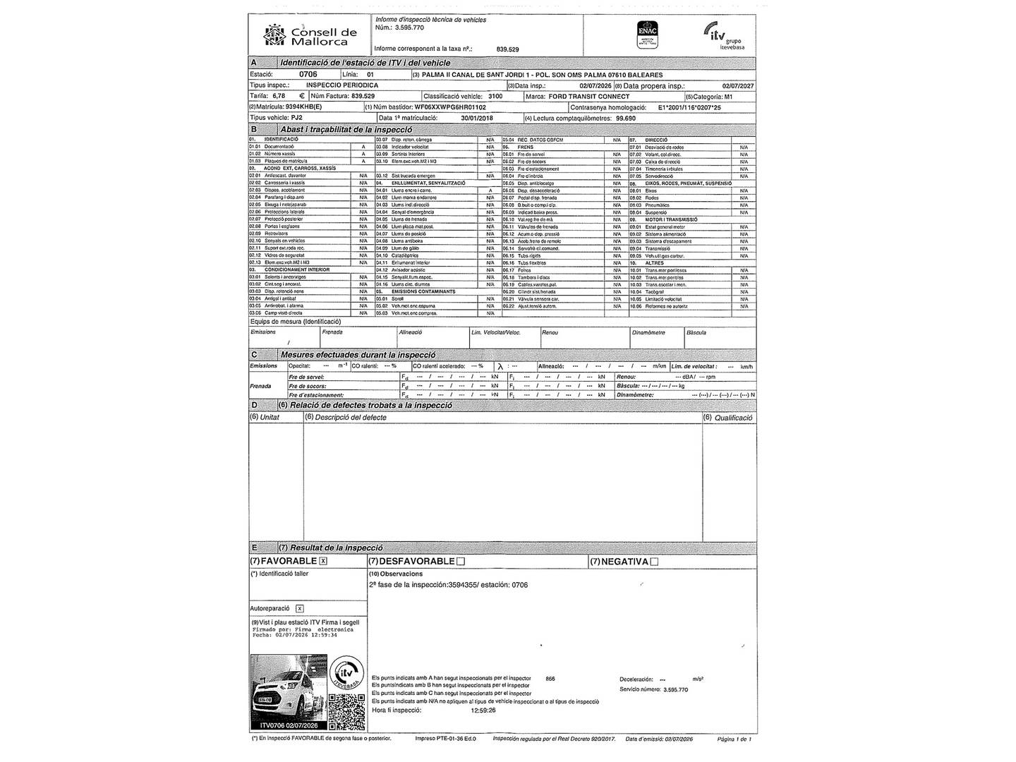 Ford Transit Connect Ford Transit Connect Kombi 1.5 TDCI Trend 220 L1 (100 CV) de segunda mano