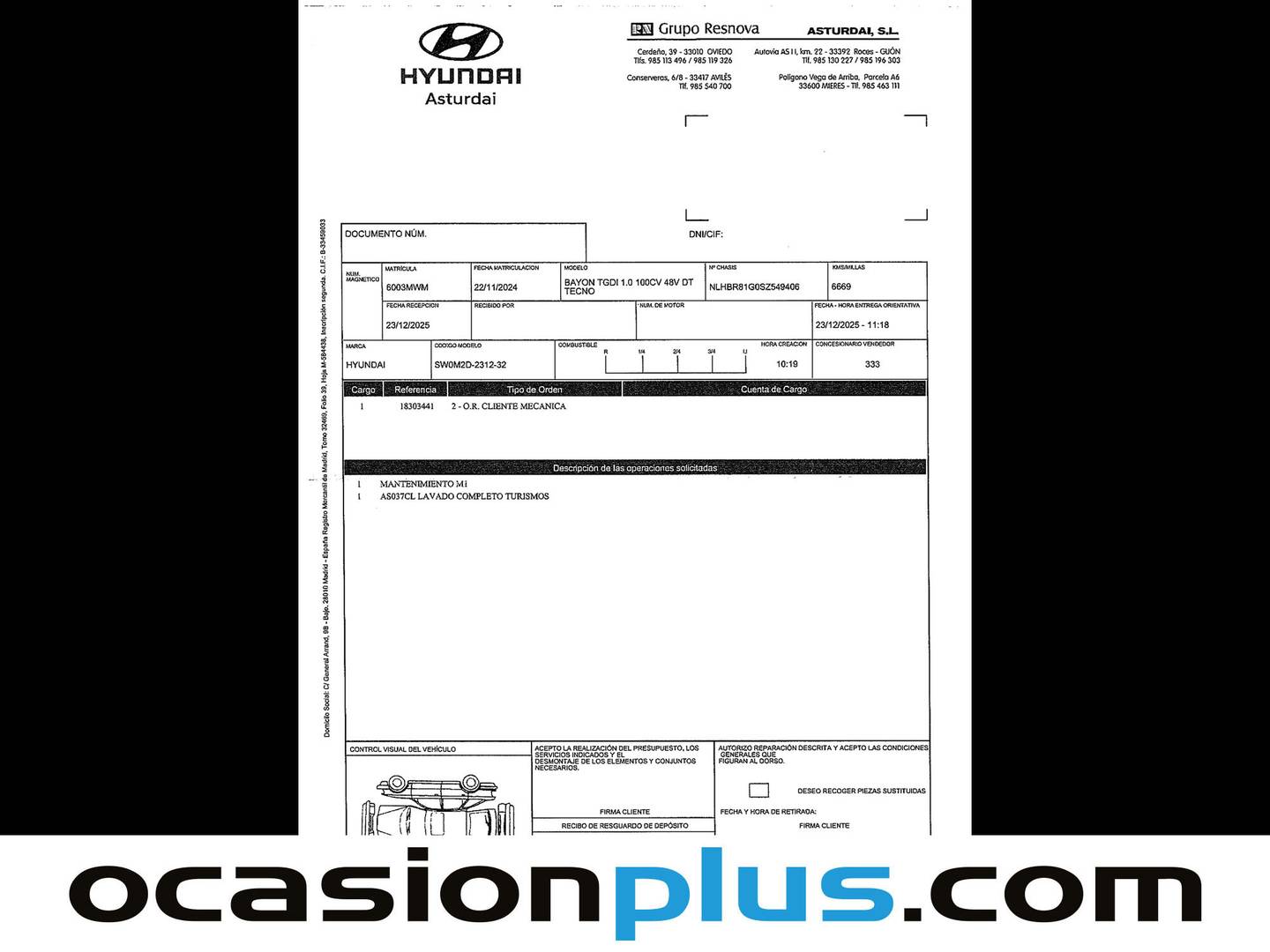 Foto del mantenimiento del Hyundai Bayon Hyundai Bayon 1.0 TGDI 48V Tecno DCT (100 CV)