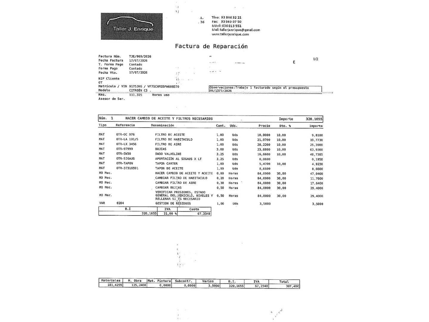 Foto del certificado del Citroën C3 Citroën C3 PureTech 82 Collection (82 CV)