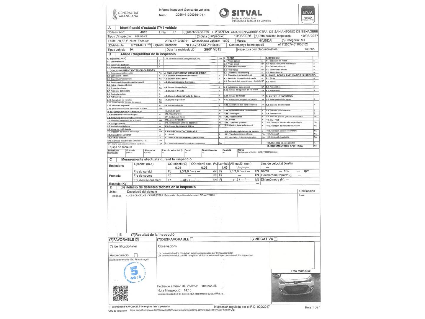 Hyundai i10 Hyundai i10 1.0 Klass (66 CV) de segunda mano