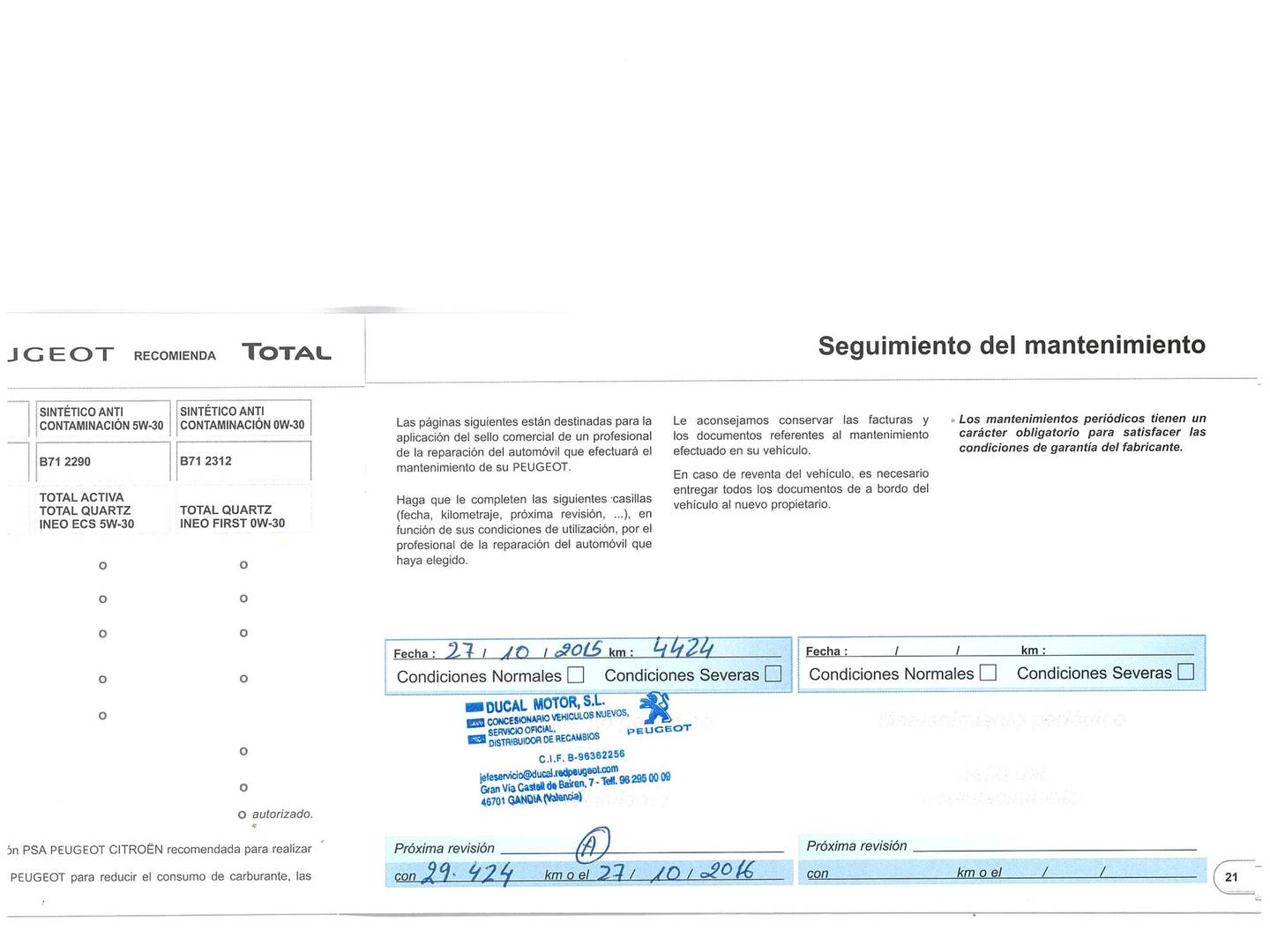 Foto del mantenimiento del Peugeot 3008 Peugeot 3008 1.6 BlueHDI FAP Style (120 CV)