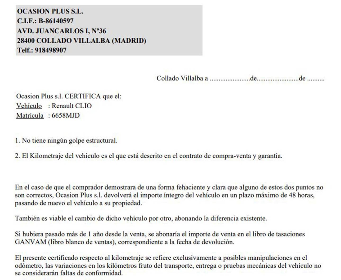 Foto del certificado del Renault Clio Renault Clio Techno E-Tech Híbrido (140 CV)