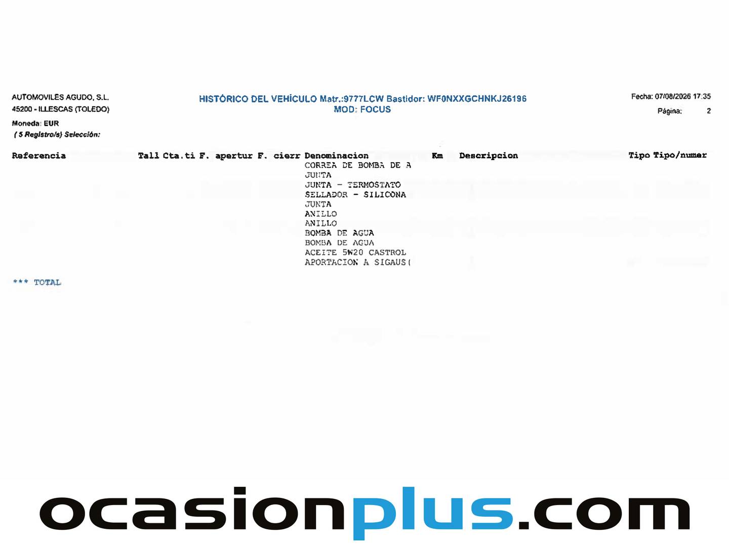 Foto del mantenimiento del Ford Focus Ford Focus 1.0 Ecoboost ST-Line (125 CV)