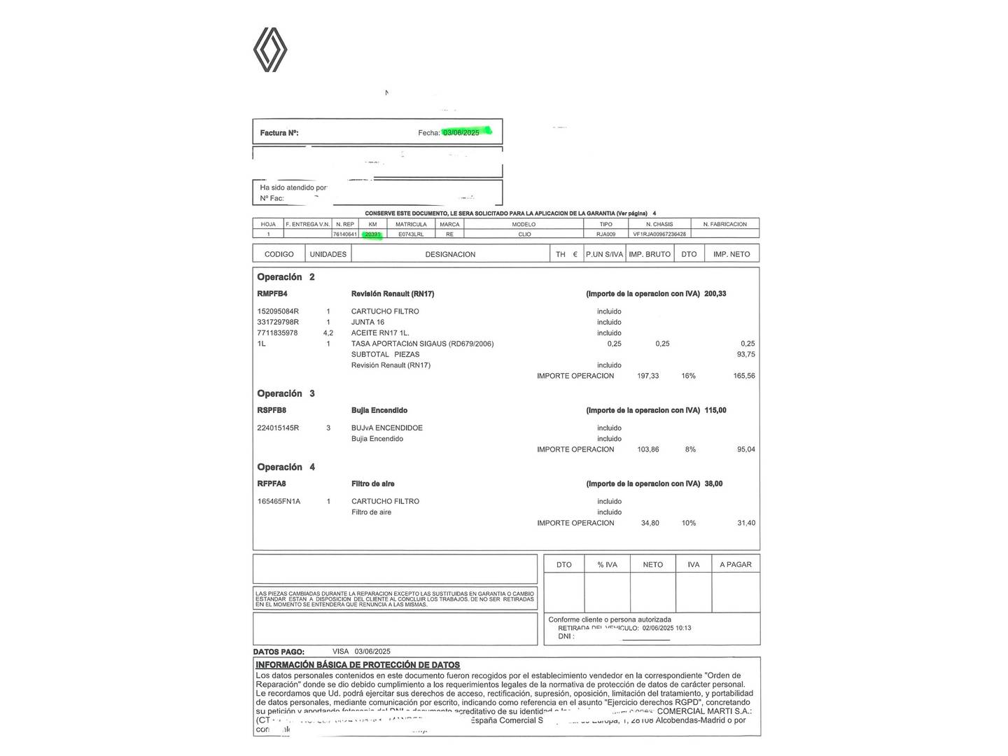 Foto del mantenimiento del Renault Clio Renault Clio Zen TCe (90 CV)