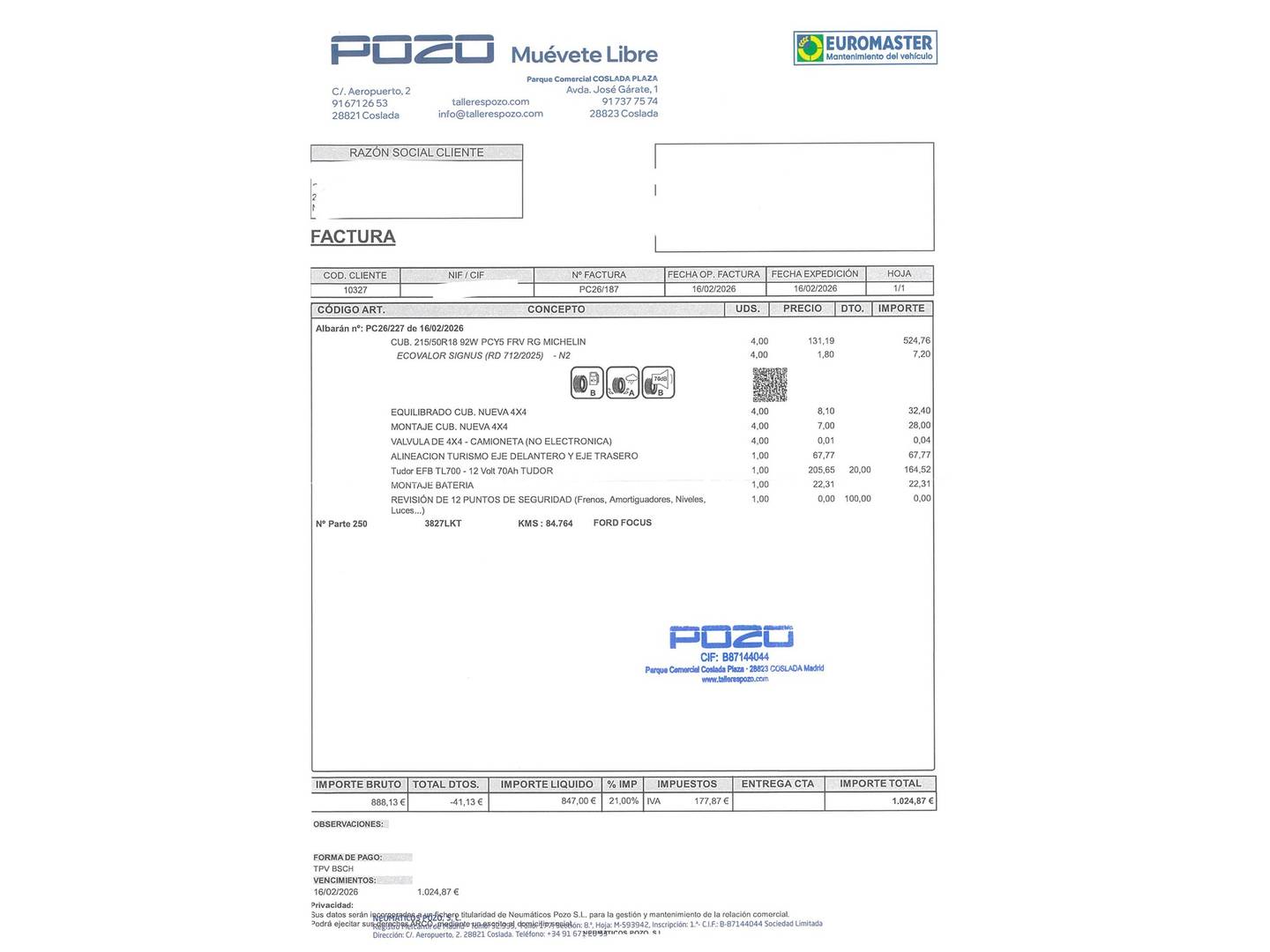 Foto del mantenimiento del Ford Focus FORD Focus 1.0 Ecoboost MHEV Active X SB (125 CV)