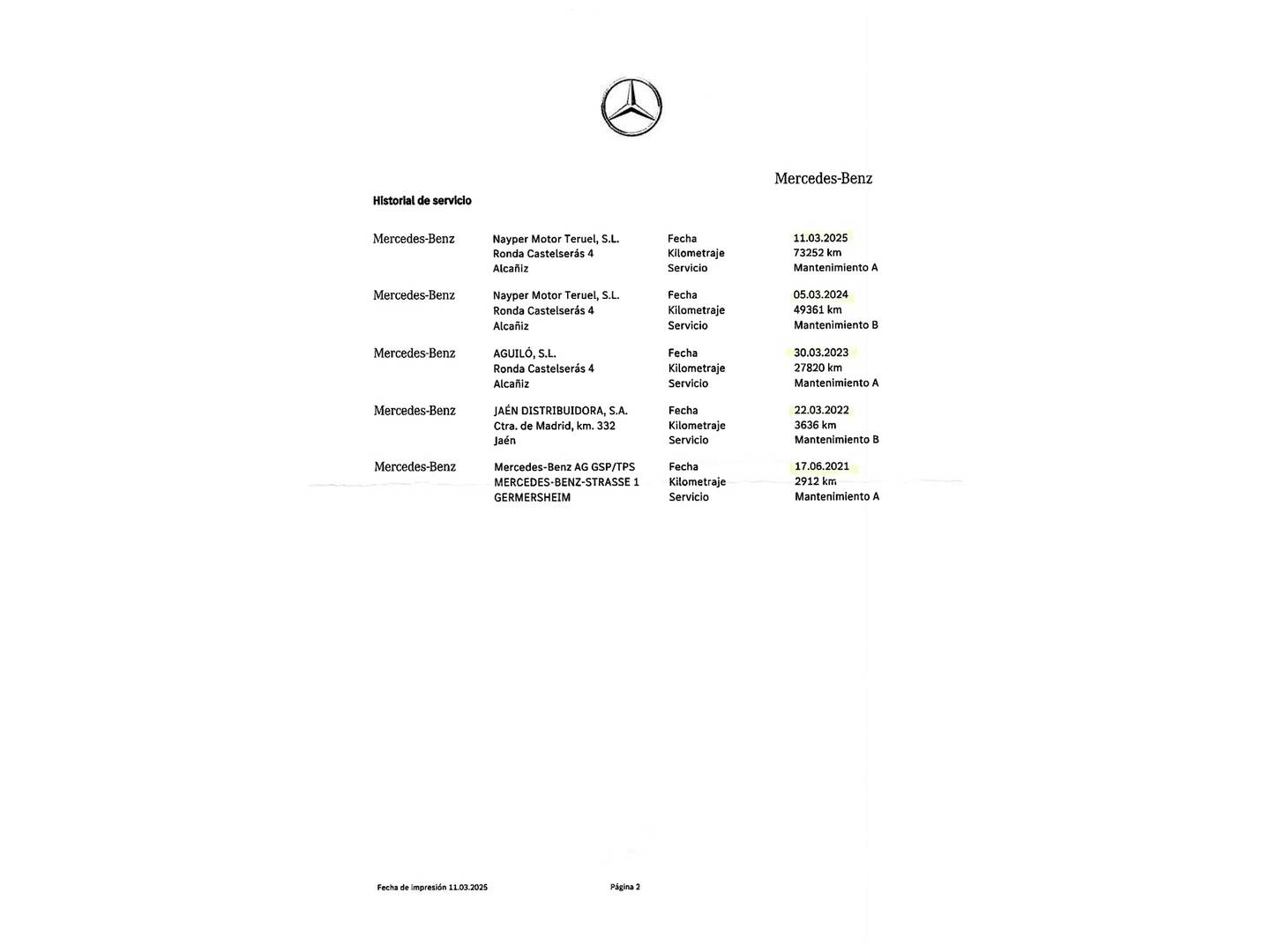 Foto del mantenimiento del Mercedes Clase C Mercedes Clase C 180 (156 CV)
