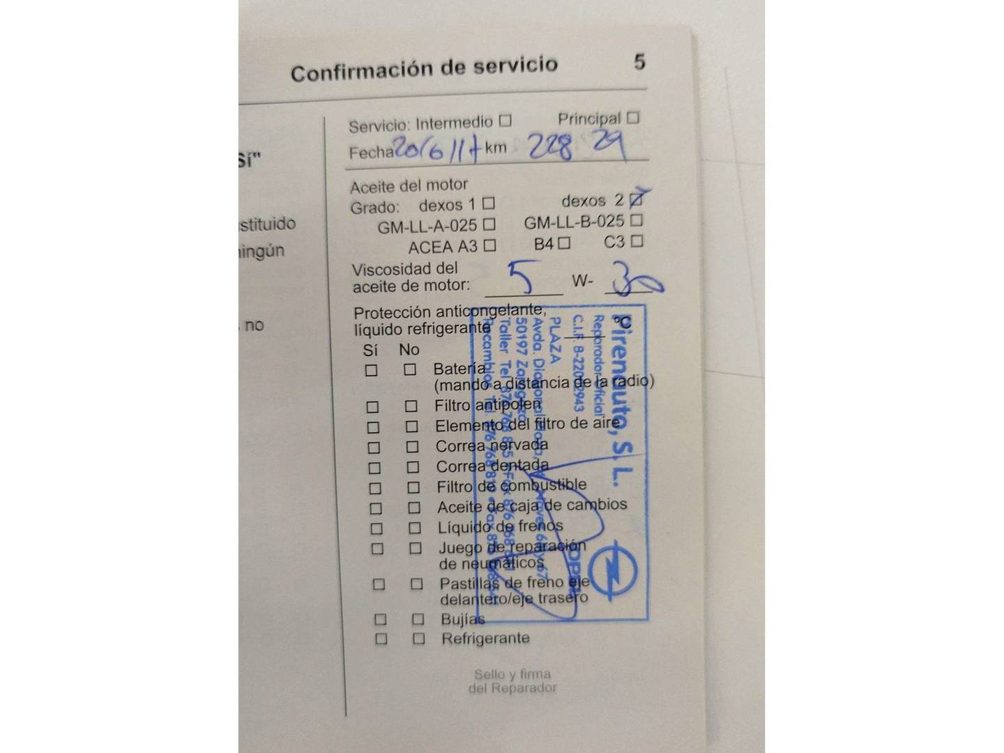 Foto del mantenimiento del Opel Meriva Opel Meriva 1.4 NEL Selective (120 CV)