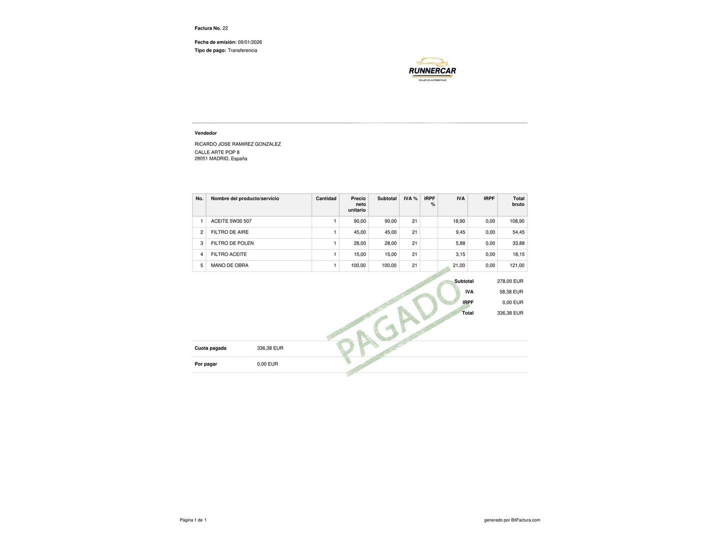 Foto del mantenimiento del Volkswagen T-Cross Volkswagen T-Cross Sport 1.0 TSI (115 CV)