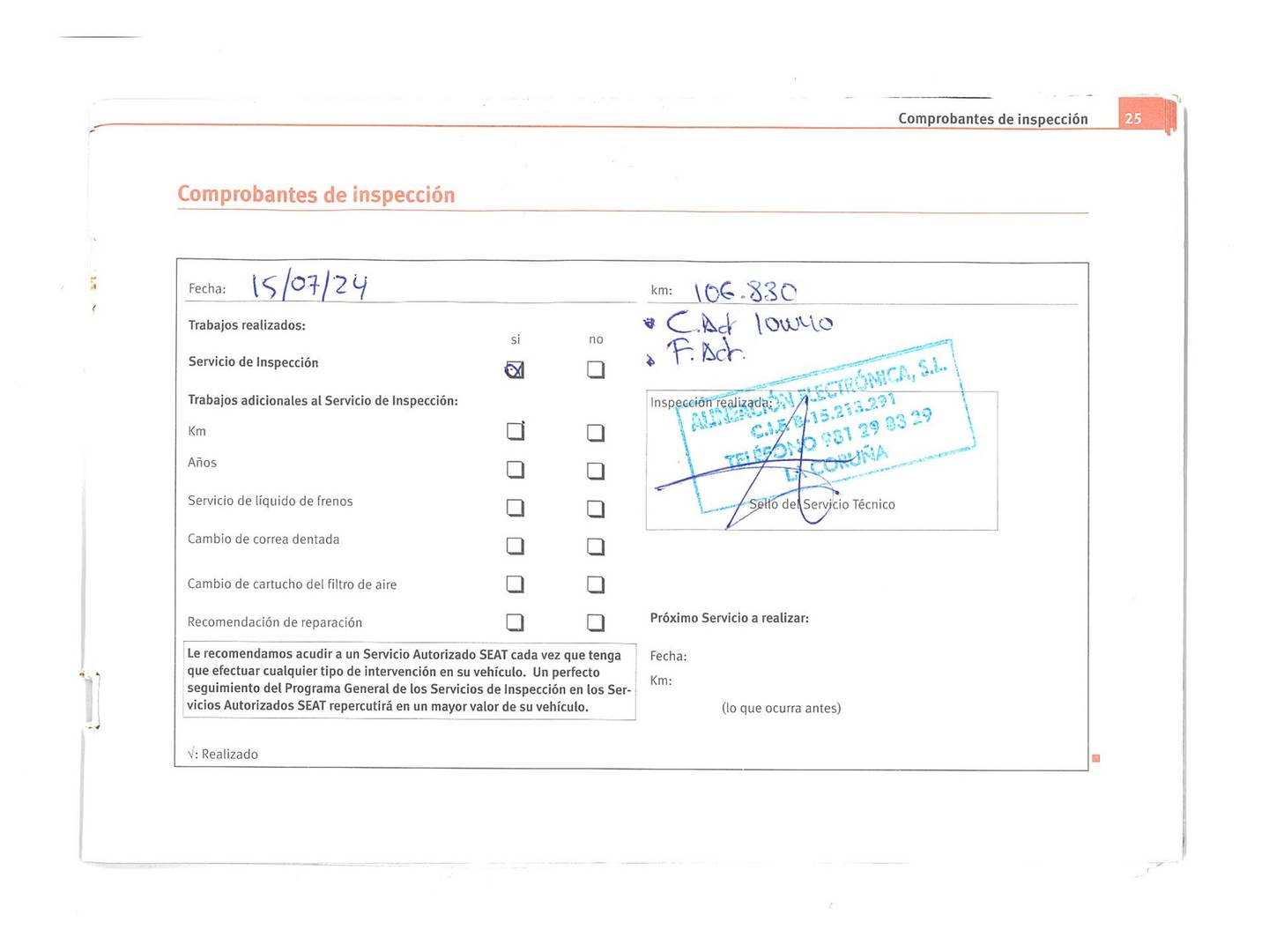 Foto del mantenimiento del Seat Ibiza Seat Ibiza 1.4 16v Reference (85 CV)
