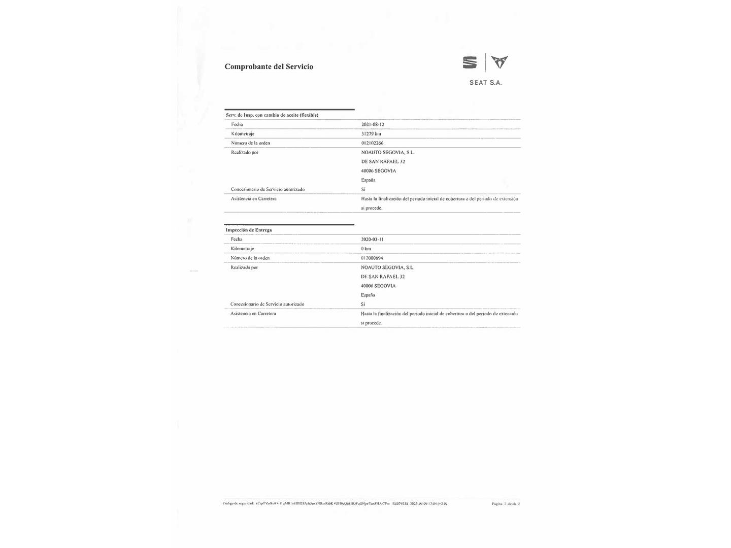 Foto del mantenimiento del Seat León SEAT Leon ST ST 1.5 EcoTSI S&S Style Edition (130 CV)