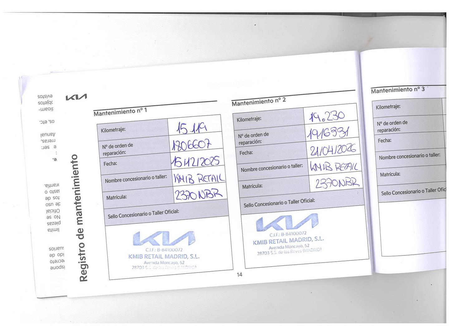 Foto del mantenimiento del KIA Ceed KIA Ceed 1.0 T-GDI Drive (100 CV)
