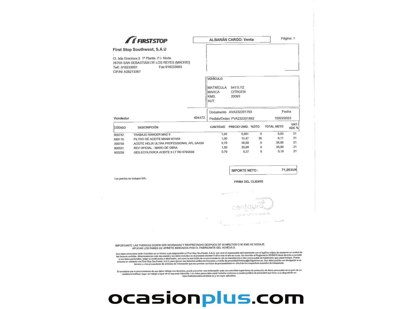 Foto del mantenimiento del Citroën C4 Citroën C4 PureTech 130 S&S 6v Feel Pack EAT8 (130 CV)
