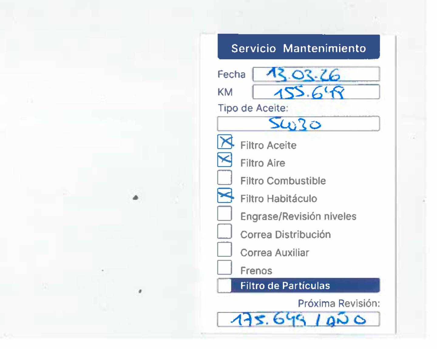 Foto del mantenimiento del Peugeot 308 Peugeot 308 1.6 THP Active (125 CV)