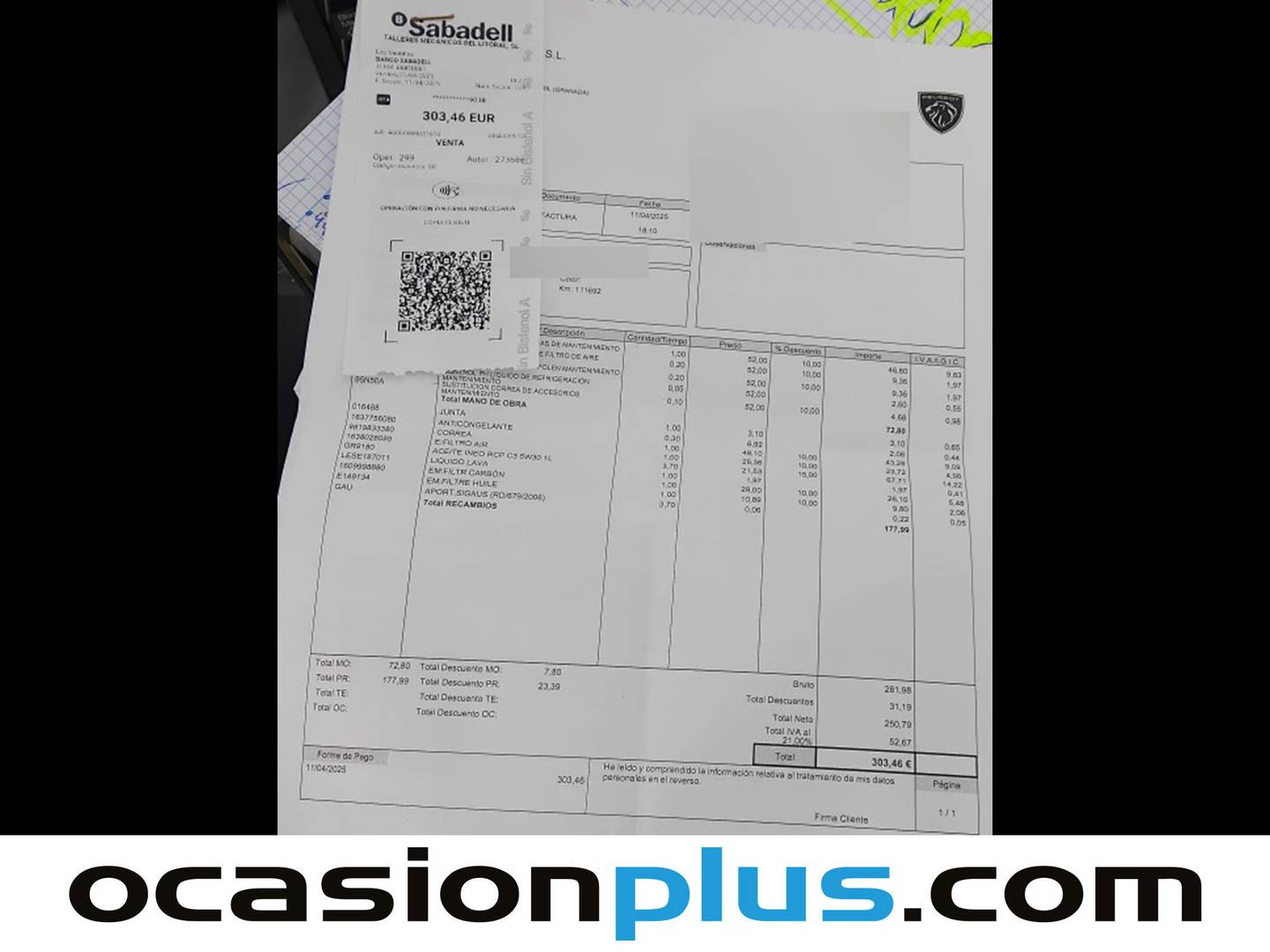 Foto del mantenimiento del Peugeot 3008 Peugeot 3008 PureTech 130 S&S Allure (130 CV)
