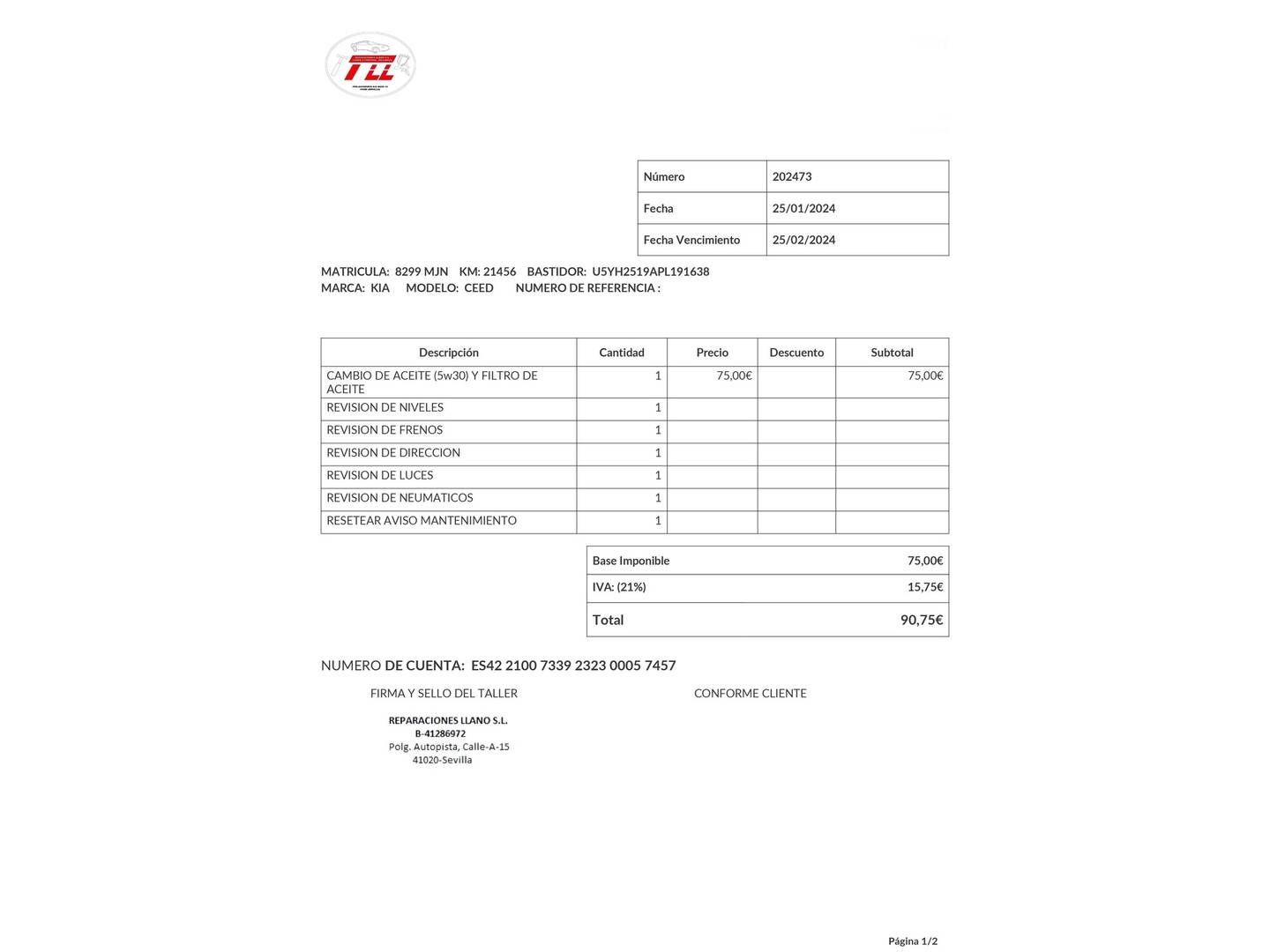 Foto del mantenimiento del KIA Ceed KIA Ceed 1.6 MHEV iMT Drive (136 CV)