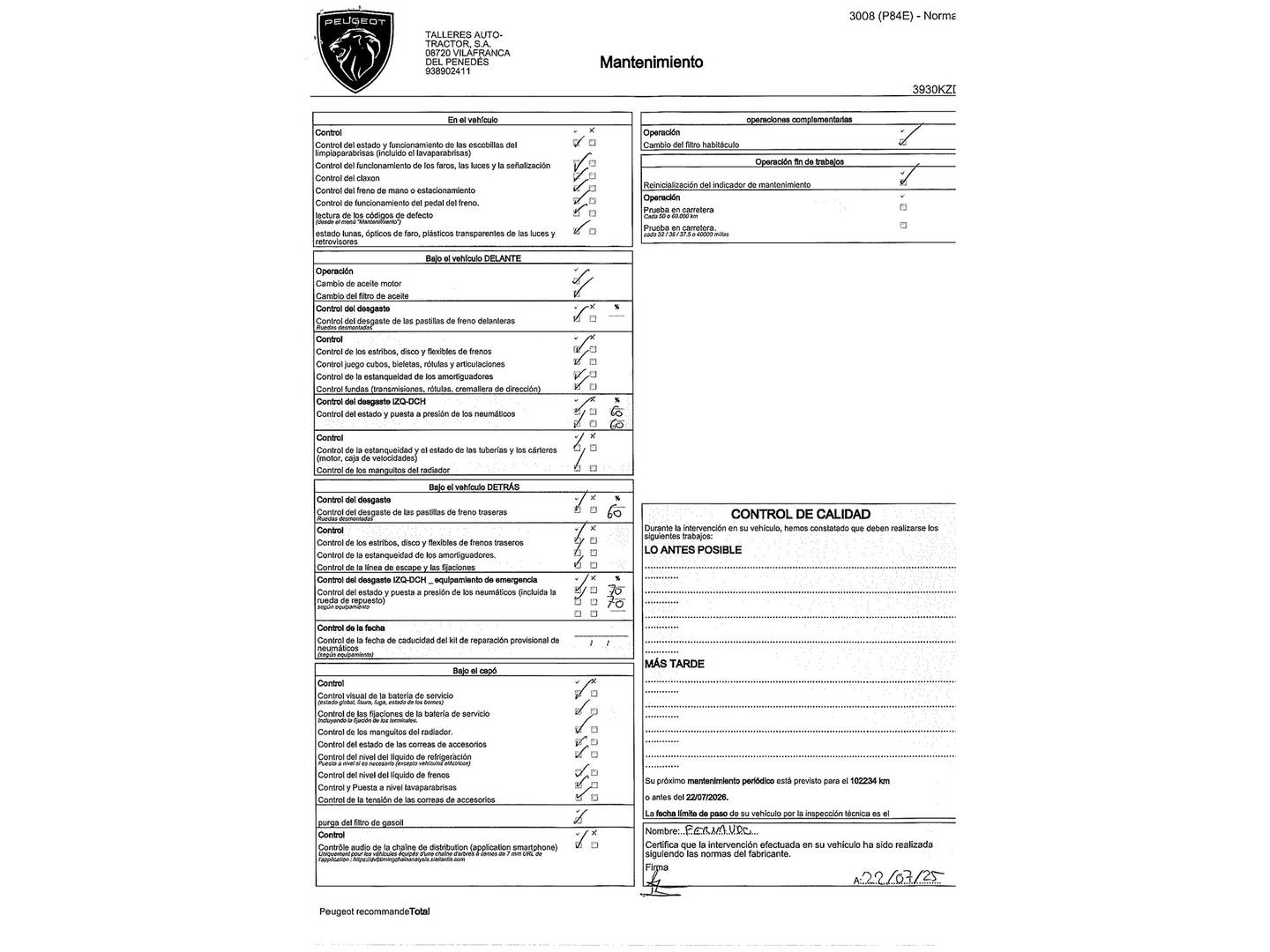 Foto Peugeot 3008 Peugeot 3008 BlueHDI 130 S&S GT Line EAT8 (130 CV)