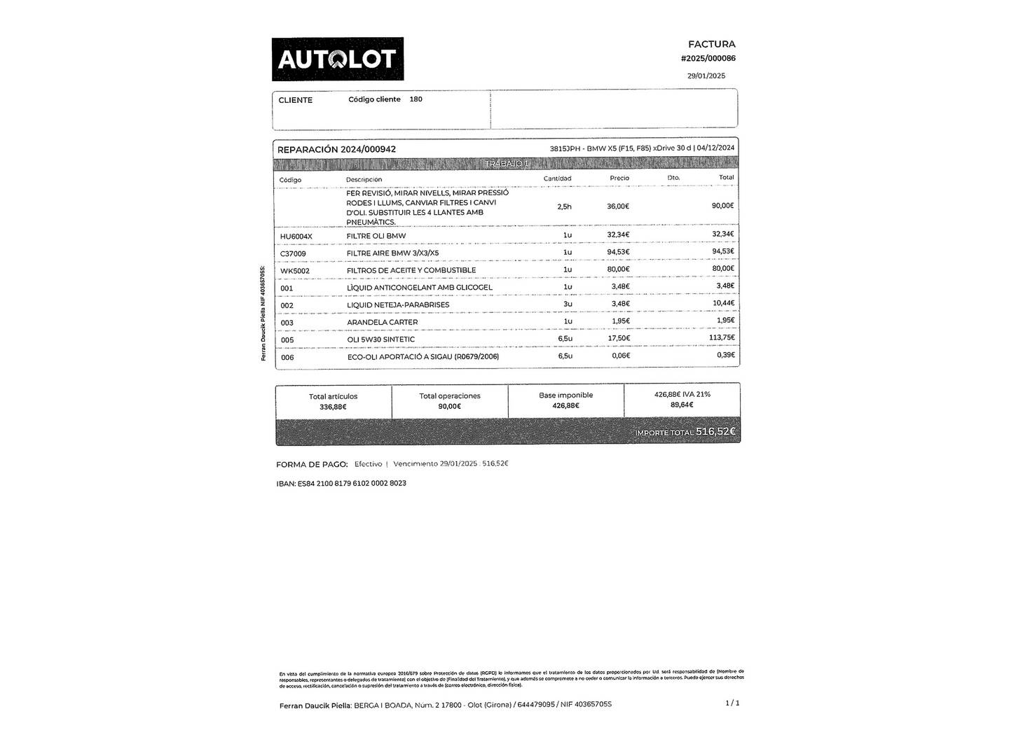 Foto del mantenimiento del BMW X5 BMW X5 xDrive30d (258 CV)