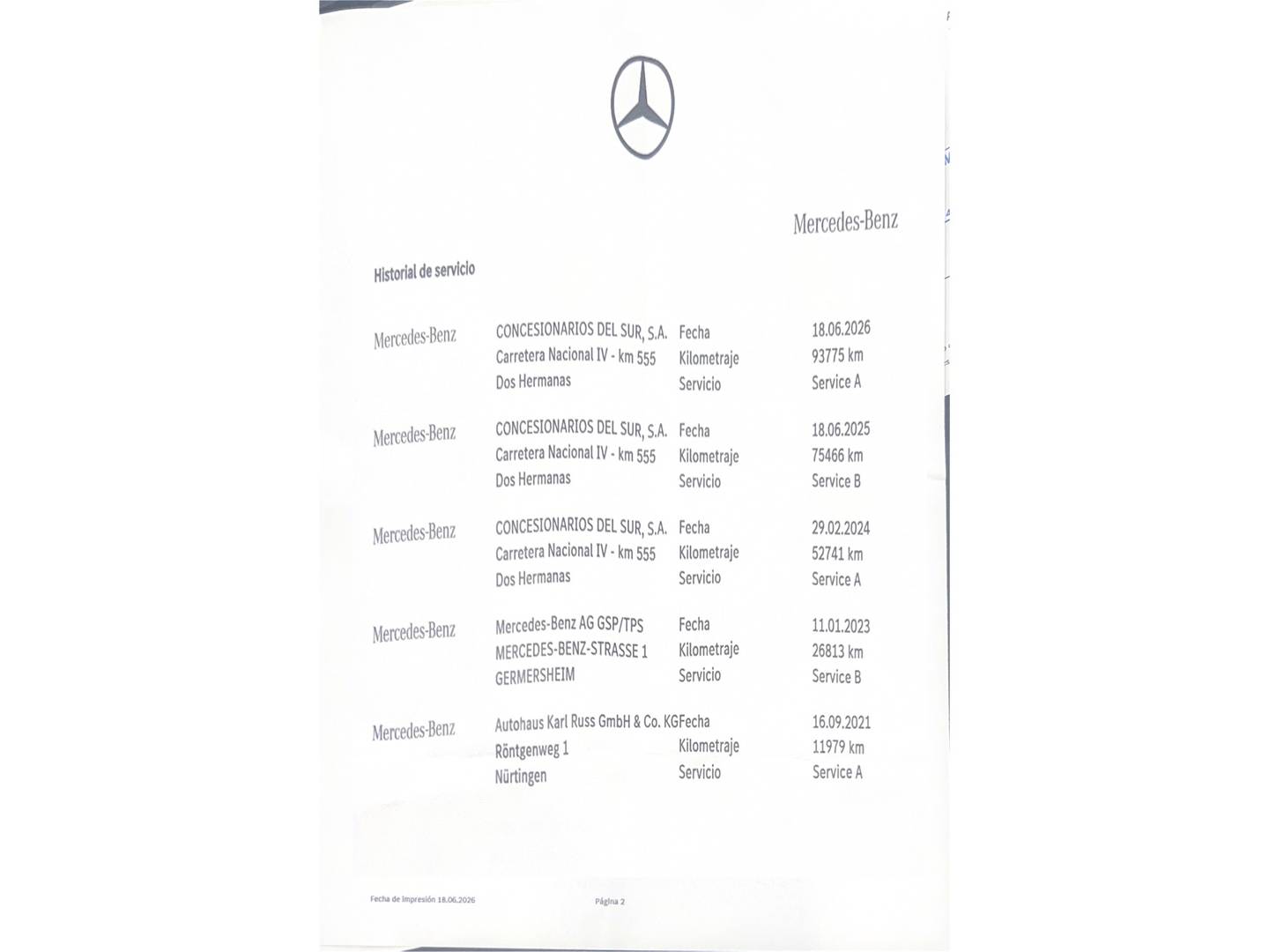 Foto del mantenimiento del Mercedes GLA Mercedes GLA 200 (163 CV)