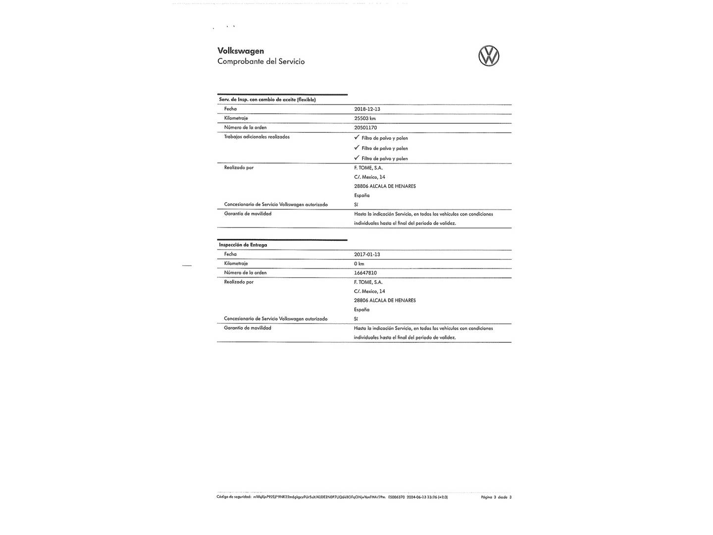Foto del mantenimiento del Volkswagen Tiguan Volkswagen Tiguan Advance 2.0 TDI (150 CV)